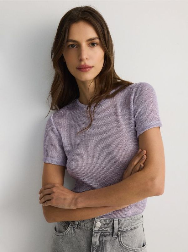 Reserved Reserved - LADIES` T-SHIRT - boja lavande