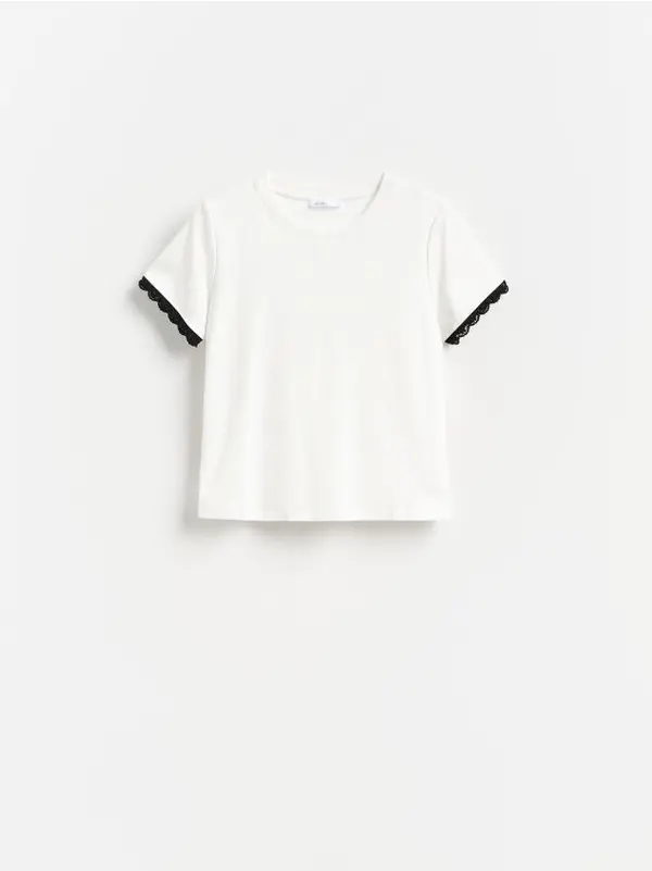 Reserved Reserved - LADIES` T-SHIRT - krem