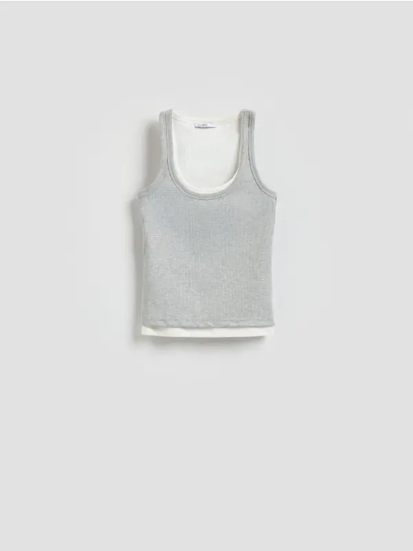 Reserved Reserved - LADIES` TOP - svijetlo siva