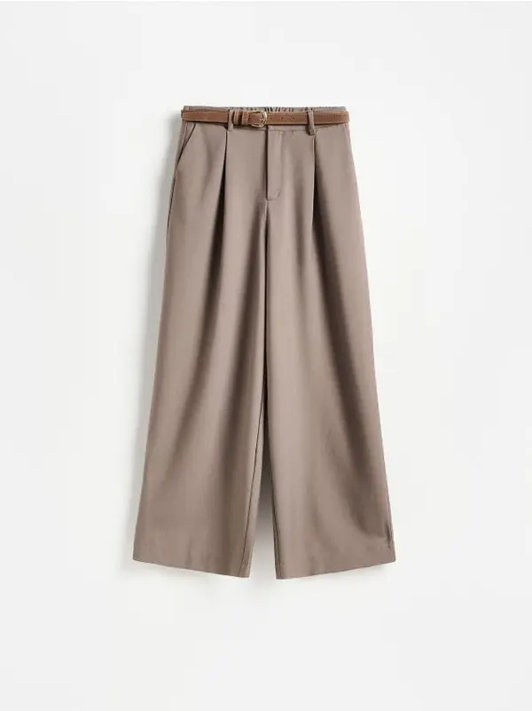 Reserved Reserved - LADIES` TROUSERS & BELT - bež