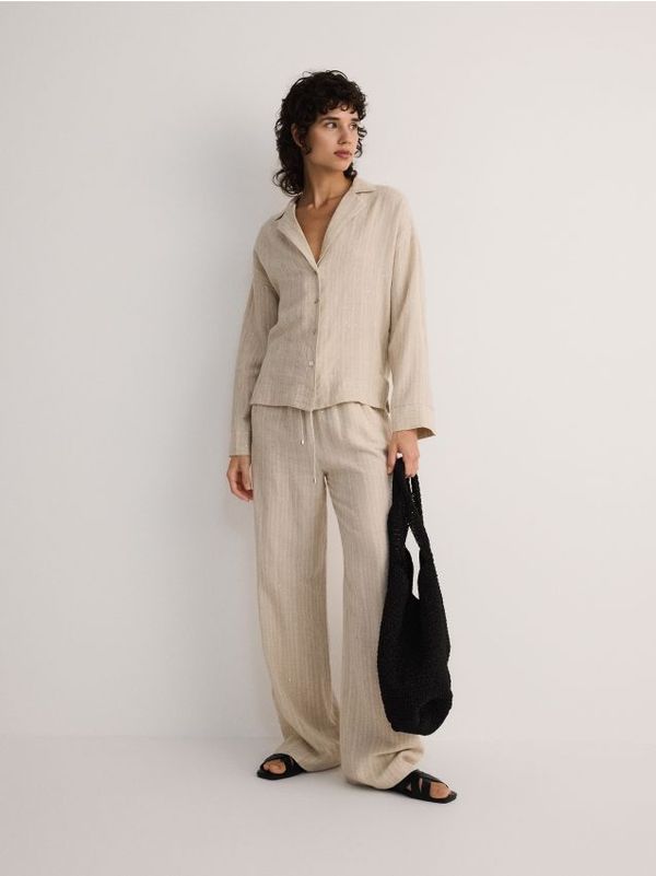 Reserved Reserved - LADIES` TROUSERS - bež