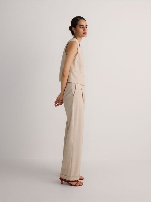 Reserved Reserved - LADIES` TROUSERS - bež