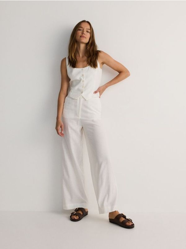 Reserved Reserved - LADIES` TROUSERS - bijela