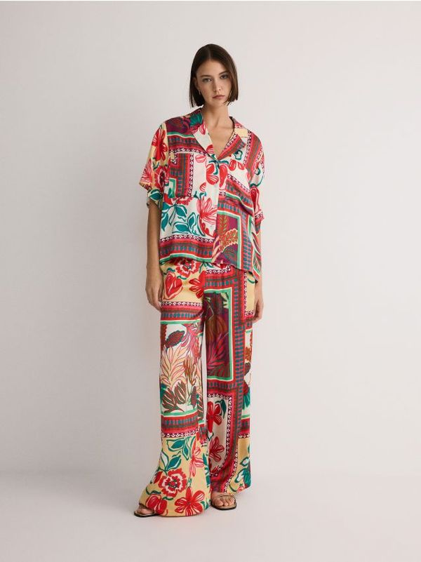 Reserved Reserved - LADIES` TROUSERS - koraljno