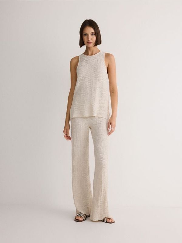 Reserved Reserved - LADIES` TROUSERS - krem