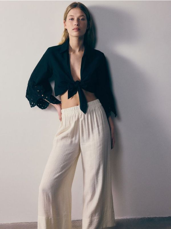 Reserved Reserved - LADIES` TROUSERS - krem