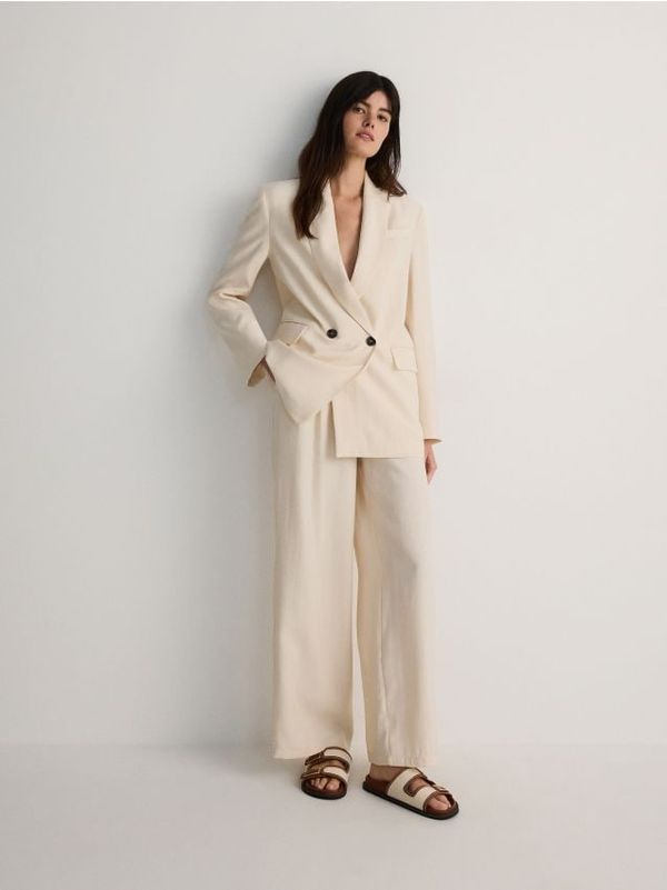 Reserved Reserved - LADIES` TROUSERS - krem