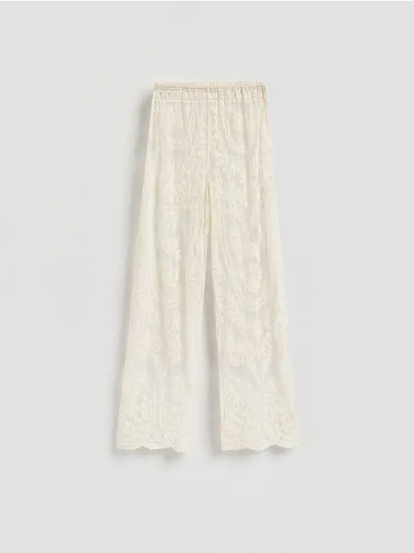 Reserved Reserved - LADIES` TROUSERS - krem