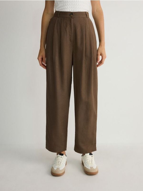 Reserved Reserved - LADIES` TROUSERS - smeđi