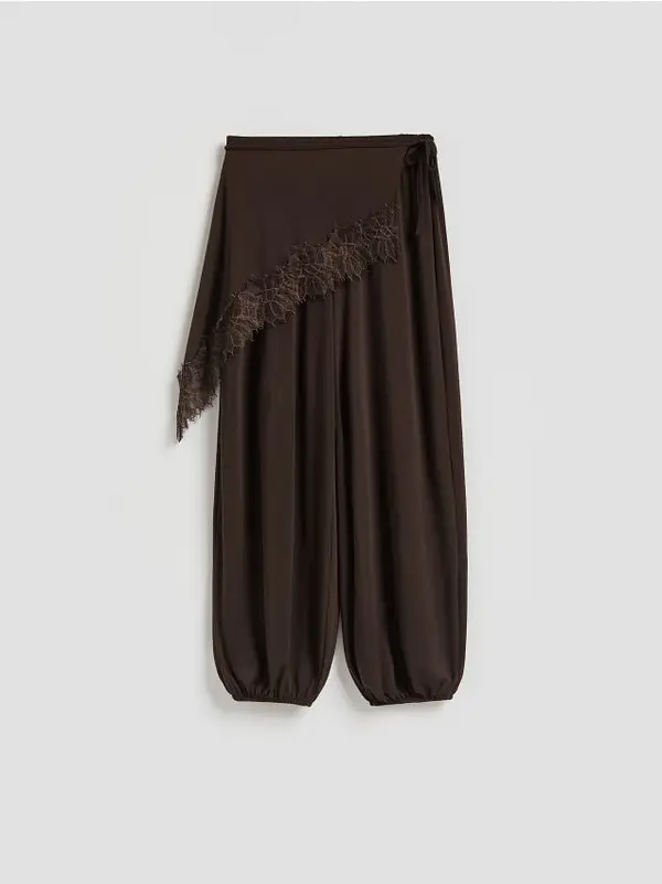 Reserved Reserved - LADIES` TROUSERS - tamnosmeđe