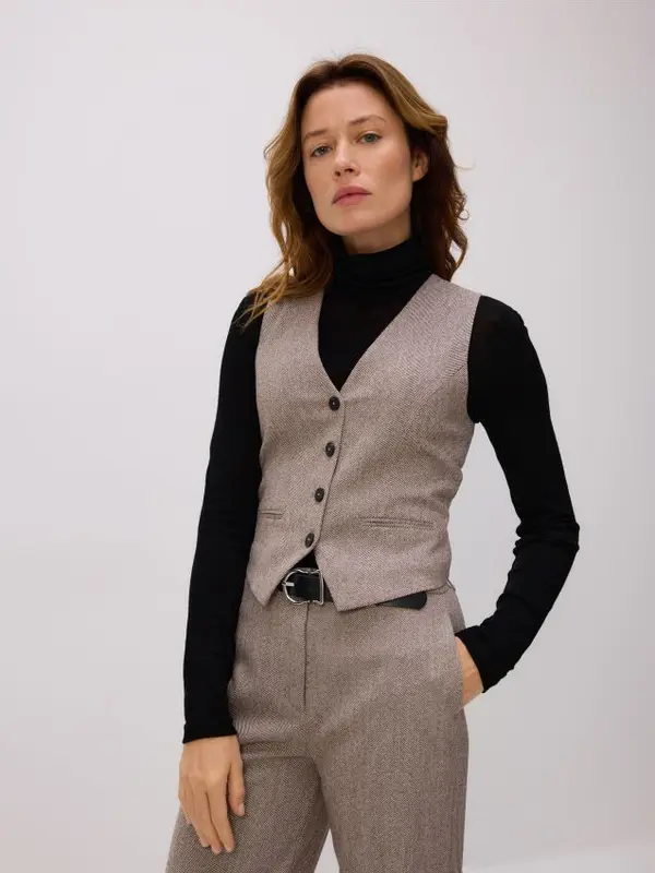 Reserved Reserved - LADIES` VEST - boja kave