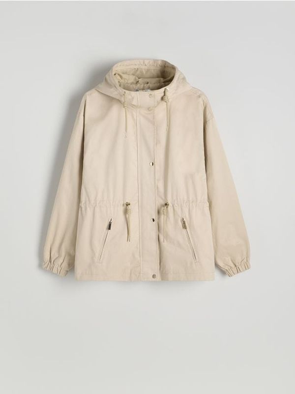 Reserved Reserved - Lagana jakna s kapuljačom - bež