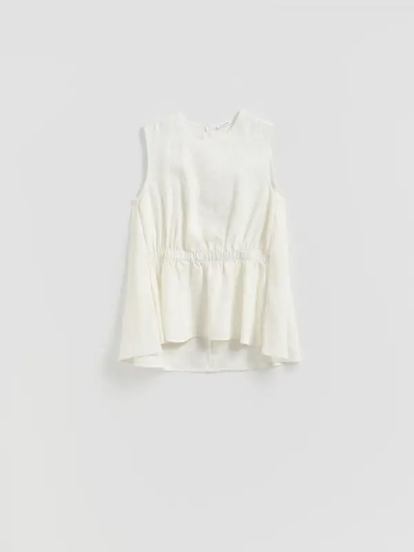 Reserved Reserved - Lanena bluza - krem