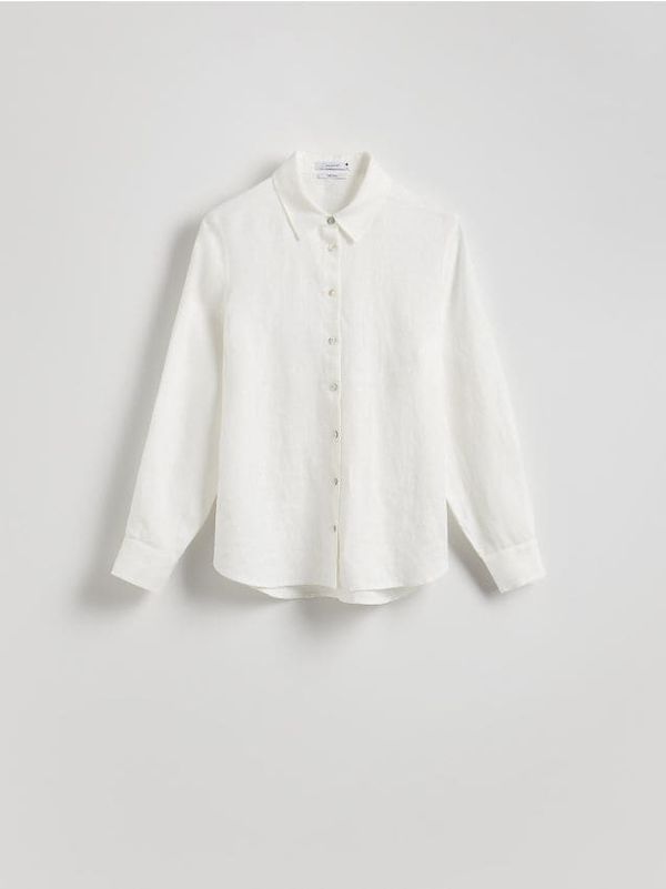 Reserved Reserved - Lanena košulja - bijela