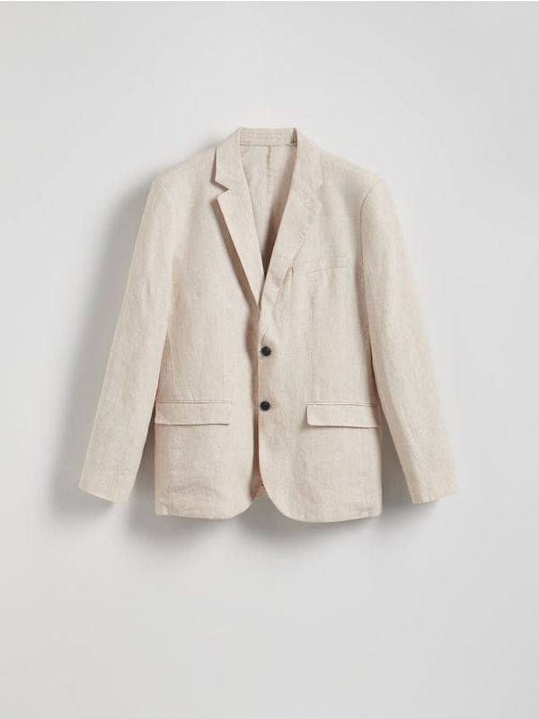 Reserved Reserved - Laneni slim fit sako - bež