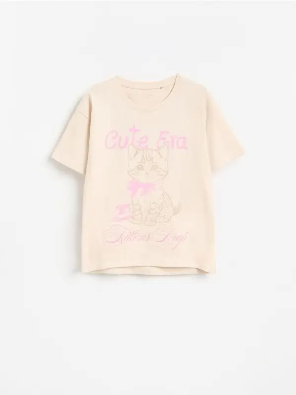 Reserved Reserved - Ležerni t-shirt s printom - bež