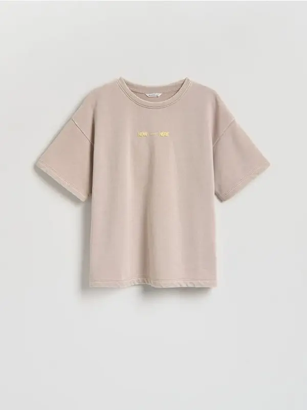 Reserved Reserved - Ležerni t-shirt s printom - bež