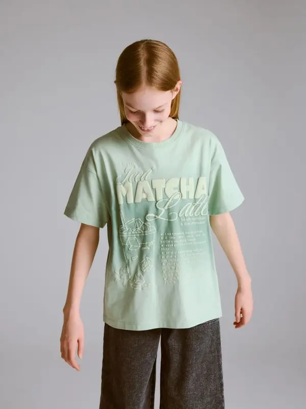 Reserved Reserved - Ležerni t-shirt s printom - bljedozeleno