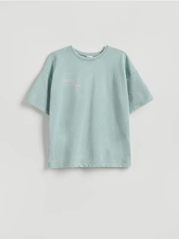 Reserved Reserved - Ležerni t-shirt s printom - pepermint-zeleno