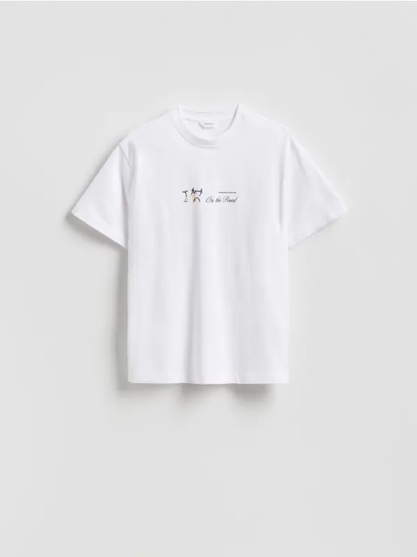 Reserved Reserved - Majica comfort s printom na leđima - bijela