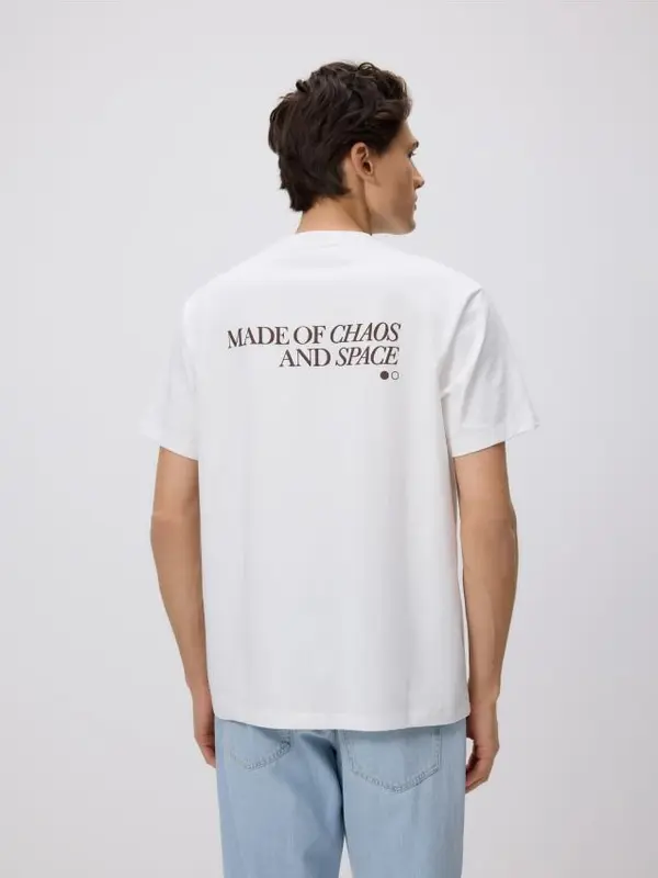 Reserved Reserved - Majica comfort s printom na leđima - boja kože