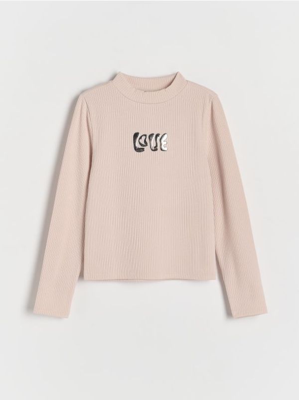 Reserved Reserved - Majica dugih rukava s aplikacijom - bež