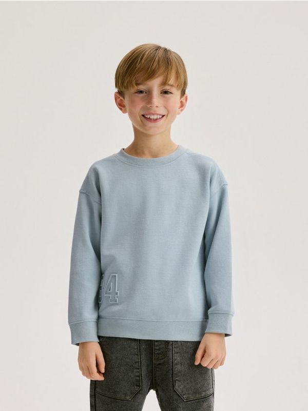 Reserved Reserved - Majica dugih rukava s aplikacijom - bljedoplavo