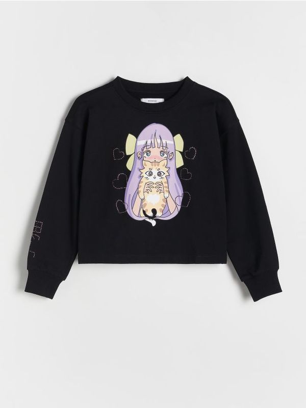 Reserved Reserved - Majica dugih rukava s aplikacijom - crno