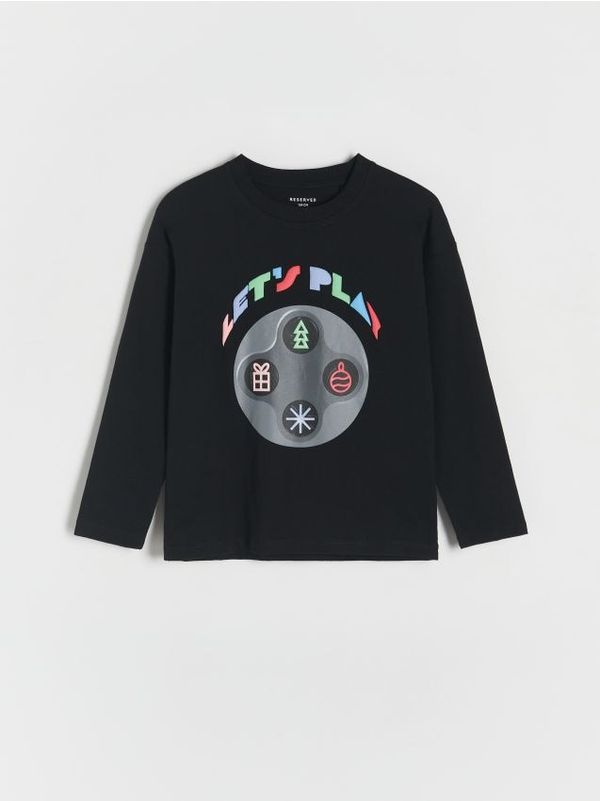 Reserved Reserved - Majica dugih rukava s aplikacijom - crno