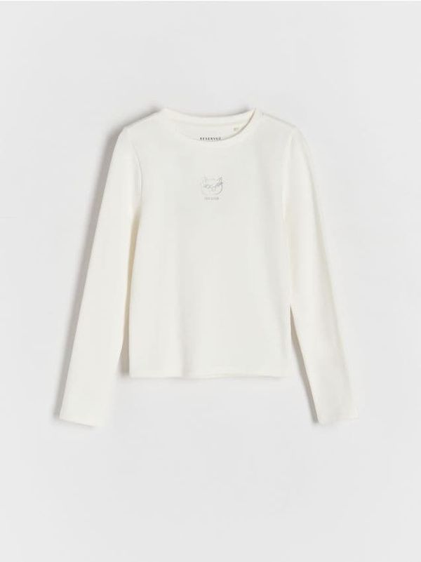 Reserved Reserved - Majica dugih rukava s aplikacijom - krem