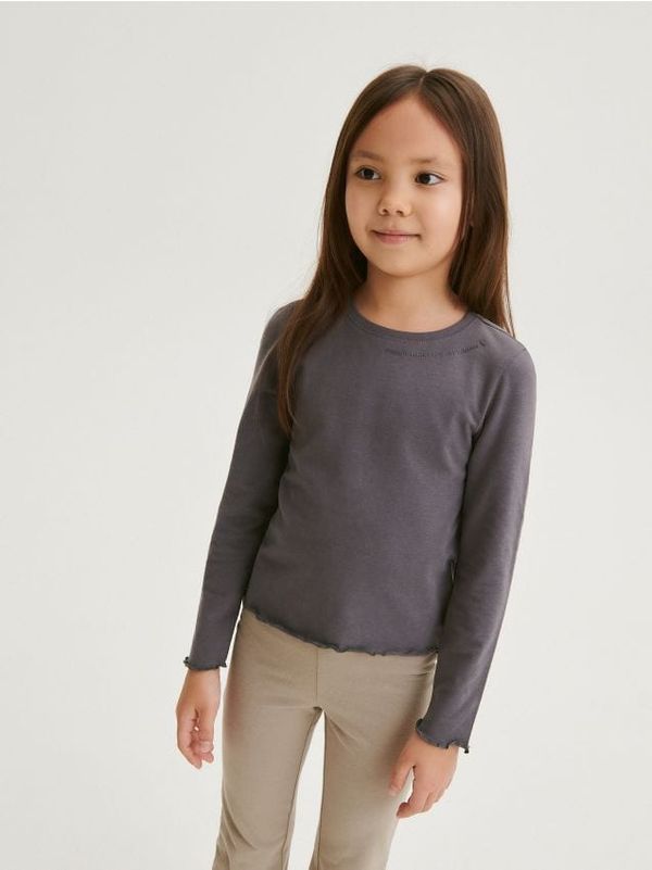 Reserved Reserved - Majica dugih rukava s aplikacijom - tamnosivo