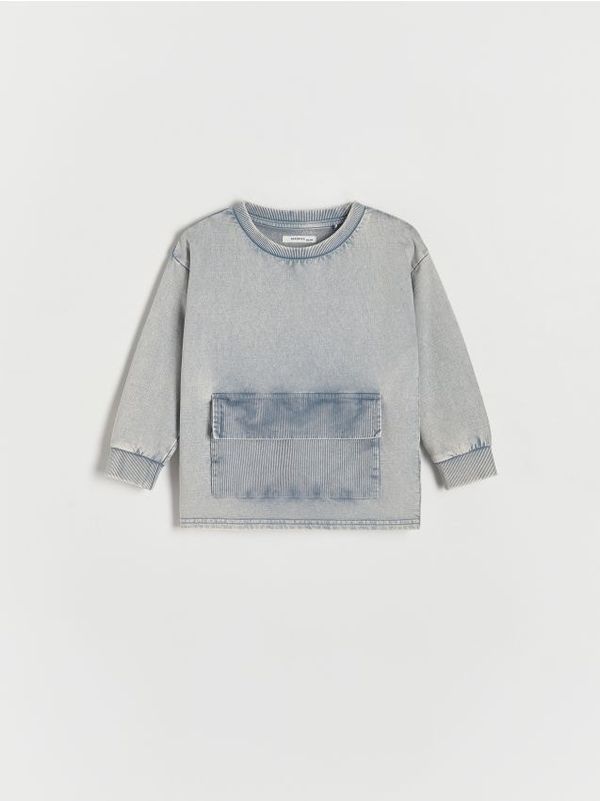 Reserved Reserved - Majica dugih rukava s džepom - plavozeleno