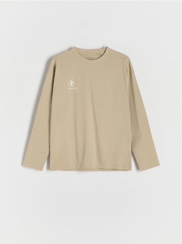 Reserved Reserved - Majica dugih rukava s printom - bljedozeleno