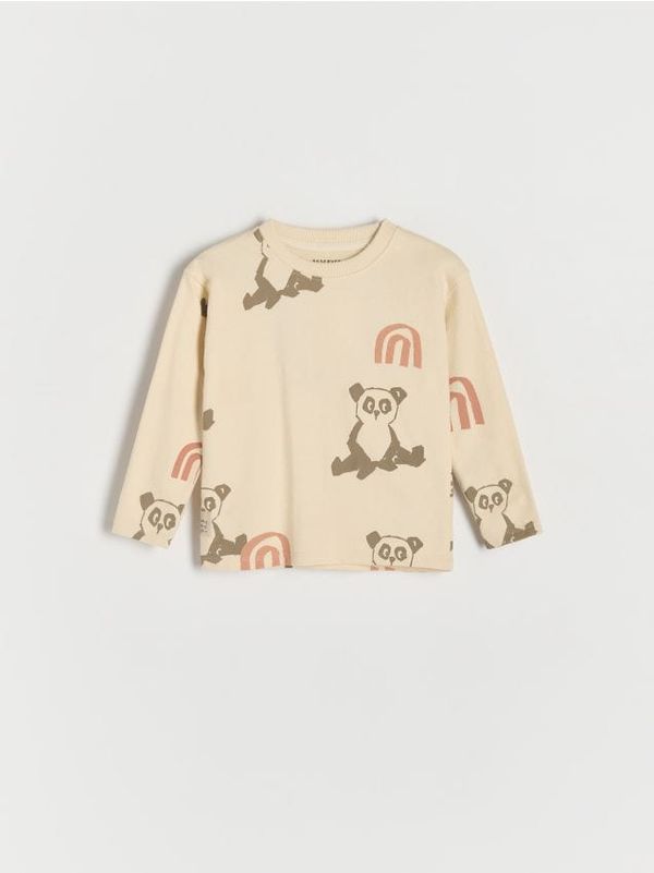 Reserved Reserved - Majica dugih rukava s printom - krem