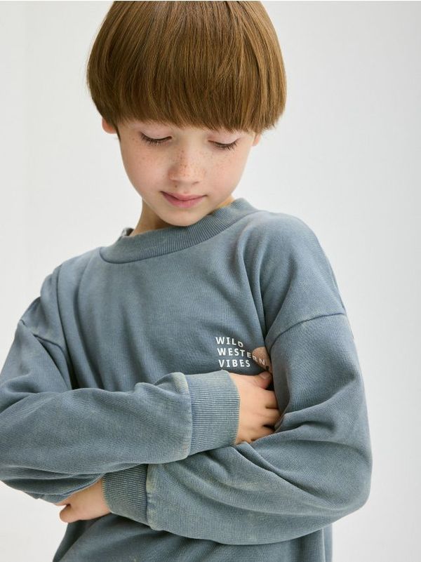 Reserved Reserved - Majica dugih rukava s printom - svjetloplavo