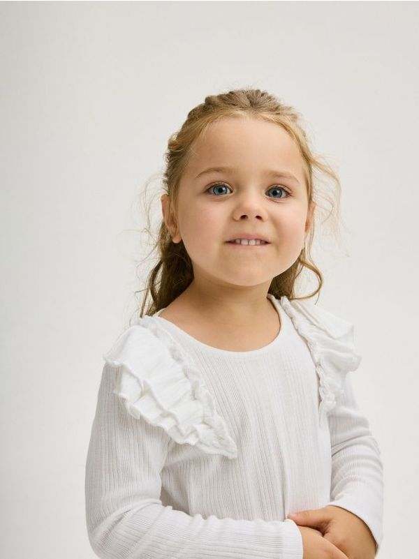 Reserved Reserved - Majica dugih rukava s volanima - krem