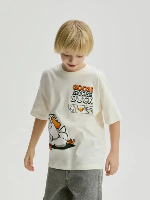 Reserved Reserved - Majica kratkih rukava Goose Goose Duck - krem