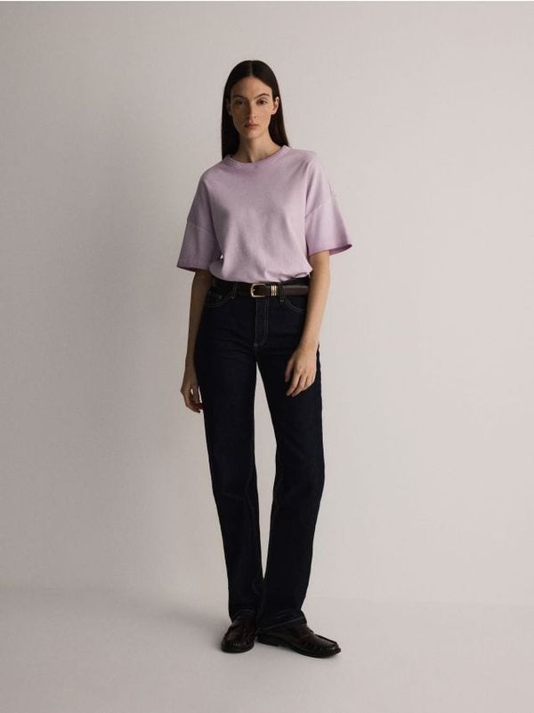 Reserved Reserved - Majica kratkih rukava isprana izgleda - boja lavande