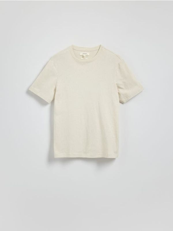 Reserved Reserved - Majica kratkih rukava od mješavine lana - bež