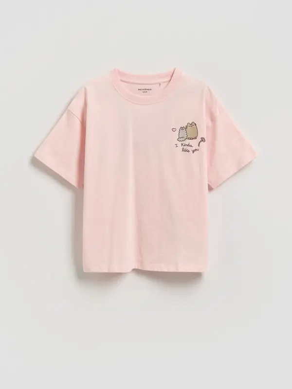 Reserved Reserved - Majica kratkih rukava Pusheen - ružičasta