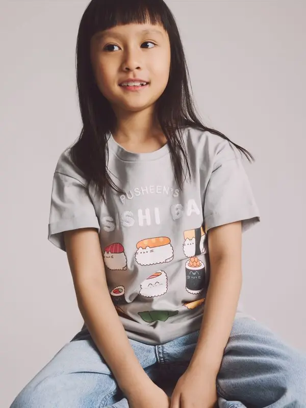 Reserved Reserved - Majica kratkih rukava Pusheen - svijetlo siva