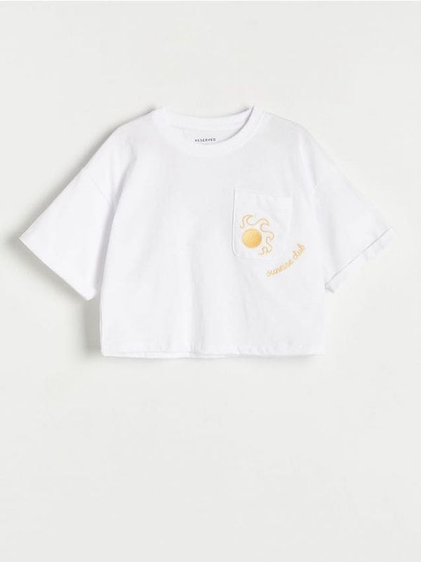 Reserved Reserved - Majica kratkih rukava s džepom - bijela