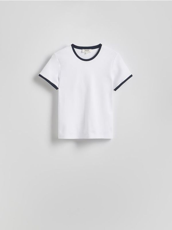 Reserved Reserved - Majica kratkih rukava s kontrastnim porubom - bijela