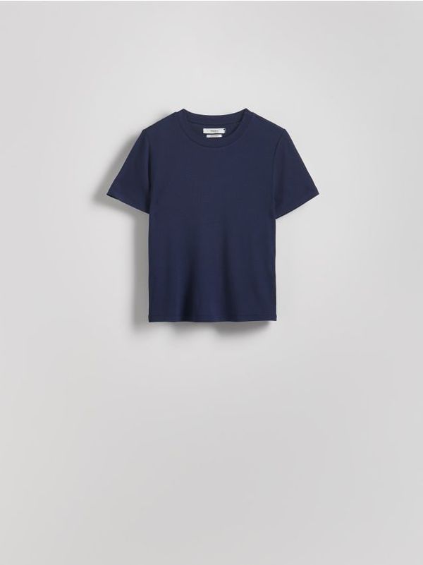 Reserved Reserved - Majica kratkih rukava s mješavinom viskoze - mornarsko plava