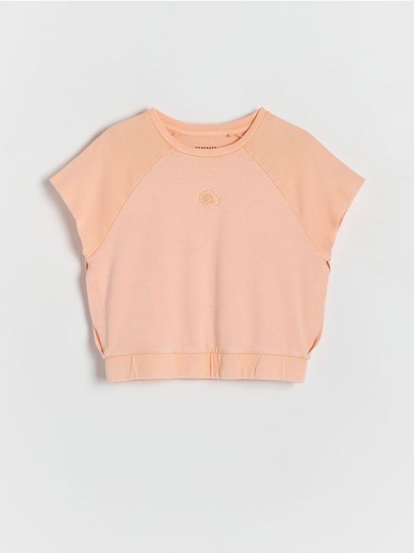 Reserved Reserved - Majica kratkih rukava s otvorenim ramenima - boja breskve