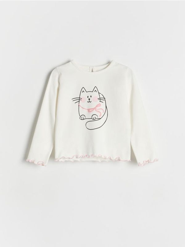 Reserved Reserved - Majica kratkih rukava s printom - krem