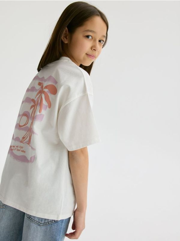 Reserved Reserved - Majica kratkih rukava s printom - krem