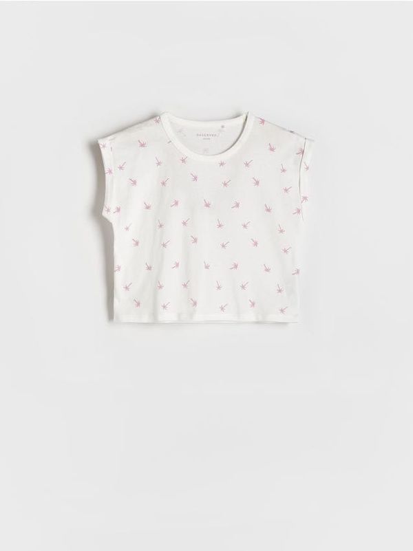 Reserved Reserved - Majica kratkih rukava s printom - krem