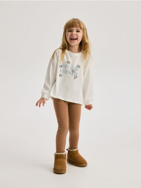 Reserved Reserved - Majica kratkih rukava s printom - krem