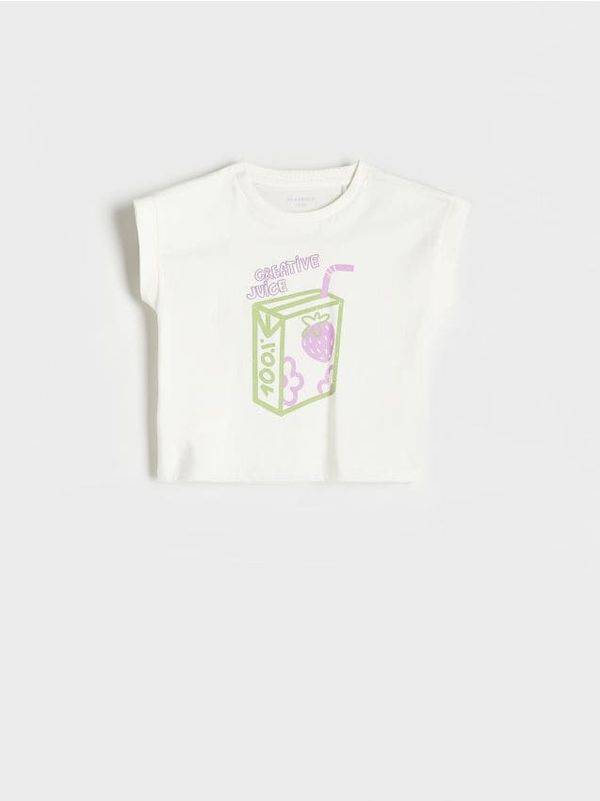 Reserved Reserved - Majica kratkih rukava s printom - krem